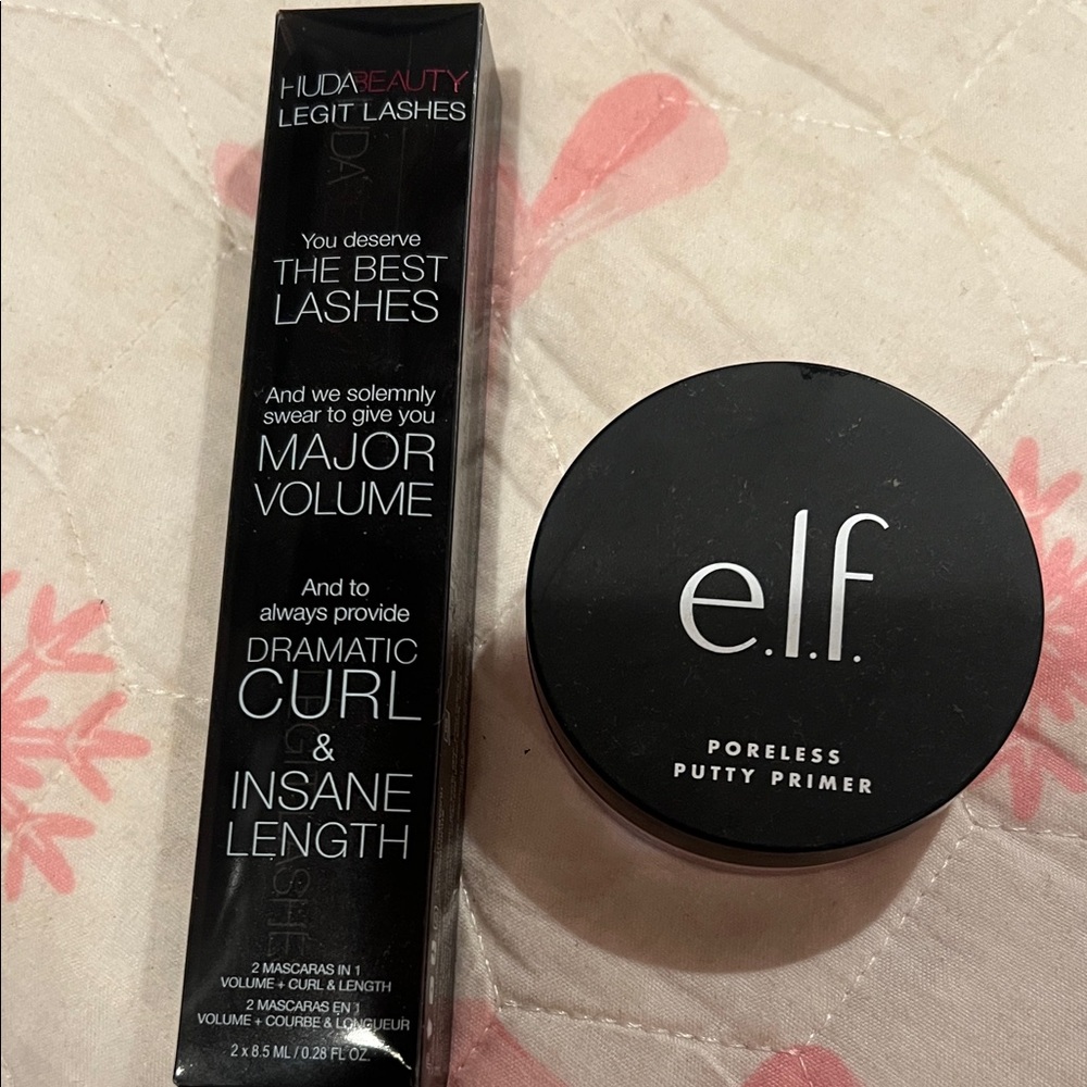 HUDA BEAUTY Legit Lashes Mascara & e.l.f. Poreless Putty Primer – Black
